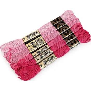 Příze Příze vyšívací typ mouline AIRO sada odstínů 6 ks/8 m Varianta: 5 růžová, Balení: 6 ks