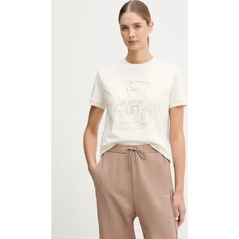 Dámské tričko Bavlněné tričko Guess dámské, béžová barva, V5BI16 K8FQ4 V5BI16.K8FQ4 01X, vel. XL