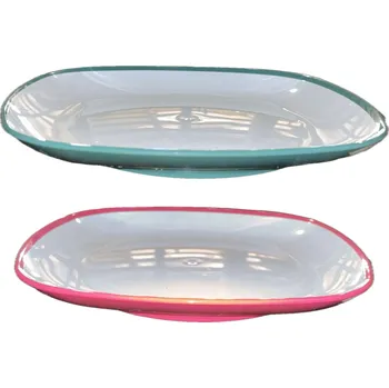 dětský talíř LEVNO Sada velkých plastových mělkých talířů Varianta: Růžová Rozbale(v)no, může být lehce poškrábané, bez původního obalu