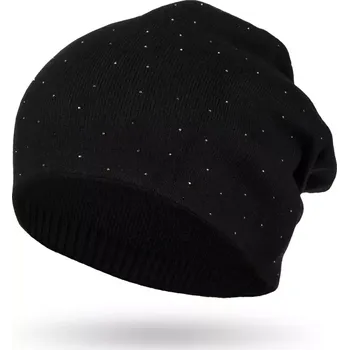 Čepice Dámská čepice zdobená krystalkami PETERSON PTN HAT-05 černá