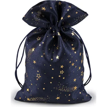 Vánoční dekorace Vánoční dárkový pytlík hvězdy 15x24 cm Varianta: 3 modrá tmavá, Balení: 1 ks