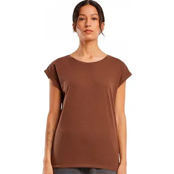 Dámské tričko Build Your Brand Prodloužené splývavé tričko s ohrnutými rukávy Barva: hnědá čokoládová, Velikost: S BY021