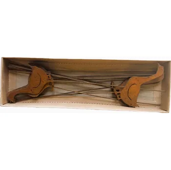 Vánoční dekorace Kovový zápich vintage - kachna, 8 cm, sada 12 ks