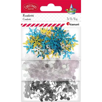 Vánoční dekorace Titanum Konfety – mix tvarů a barev - 3 druhy/bal.