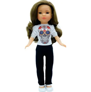 Panenka Panenka Simona v tričku s lebkou od firmy Folk Artesanía (40 cm )