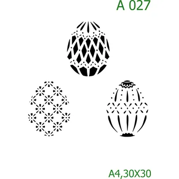 Plastová šablona pro malování - Velikonoce - Vajíčka/ kraslice (A027) - A4 , Lepící fólie