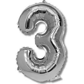 Balónek Balónek fóliový 40cm, č.3, stříbrná A283