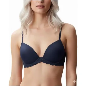 Podprsenka Dámská podprsenka Calvin Klein QF8122 LIFT DEMI modrá modrá 75B