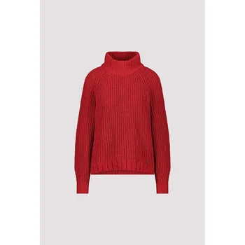 Dámská mikina Svetr Monari 9489 červený pletený rolák Velikost: 42