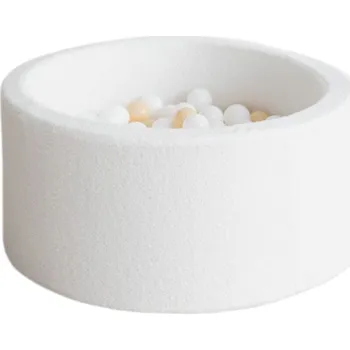 Suchý bazén Světmimi Dětský bazén KULATÝ 90 x 40 cm PLYŠ ECRU Poček kuliček: bez míčků