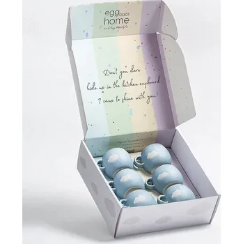 Sada hrnků Egg Back Home 90 ml 6-pack modrá barva 2006.Set6.MT.CB 50X