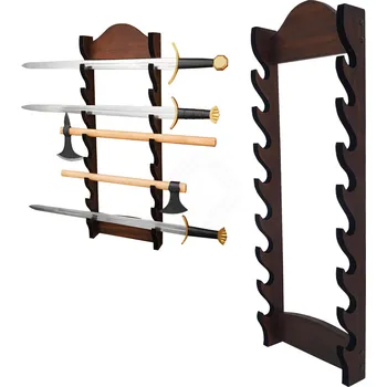 Lord of Battles Nástěnný držák na 8 zbraní, mečů nebo seker, z tvrdého dřeva - Outlet