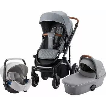 Kočárek Set kočárek Smile III Nordic Grey+ hluboká korba + autosedačka Baby-safe 2 Cosmos Black