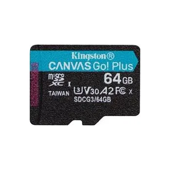Paměťová karta Kingston paměťová karta 64GB microSDXC Canvas Go Plus Gen4 A2 U3 V30 Card + ADP