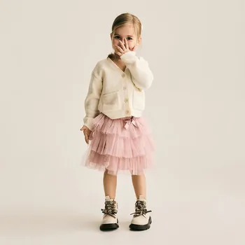 Dívčí šaty Reserved - Tylová sukně s mašlí - pudrově růžová - 532FW-39X - 532FW-39X-110