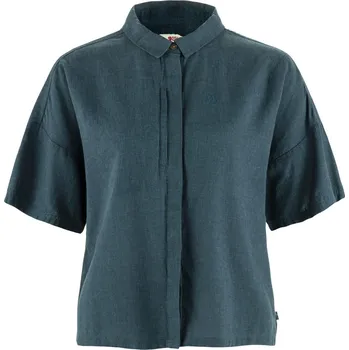 Dámská košile košile dámská letní FJÄLLRÄVEN Övik Hemp Camp Shirt SS W Mountain Blue - XL