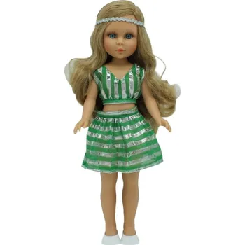 Panenka Panenka Naia v stříbrno-zeleném oblečku od firmy Folk Artesanía (41 cm )