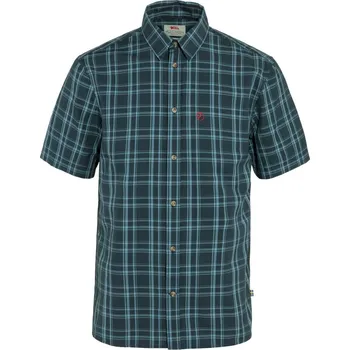 Pánská košile pánská košile s krátkým rukávem FJÄLLRÄVEN Övik Lite Shirt SS M Dark Navy-Dawn Blue - M