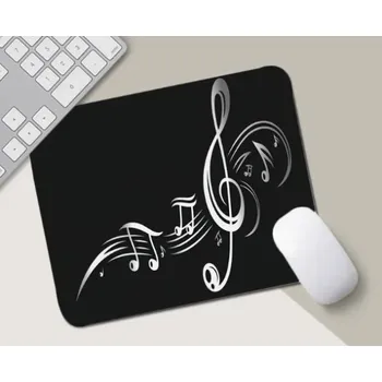 Černá podložka pod myš - hudební motiv
