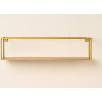 Věšák WOOOD Kovová police Meert ve zlaté barvě