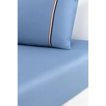 Prostěradlo Bavlněné prostěradlo s gumou BOSS BLINEA Horizon 160 x 200 cm modrá barva 1049725 50X