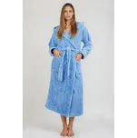 Dlouhý huňatý župan Diana modrý L