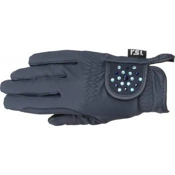 Jezdecké rukavice RSL Rukavice jezdecké s kamínky Ascona RSL, navy 3XS