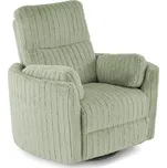 TV křeslo PEGAS s elektrickým polohováním — otáčení, pohupování, látka, mátová