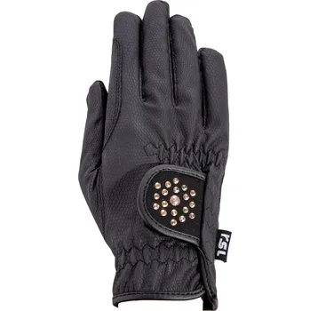 Jezdecké rukavice RSL Rukavice jezdecké s kamínky Ascona RSL, black/rose gold XL