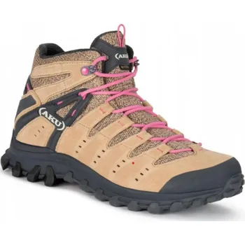 Dámská treková obuv AKU Alterra Lite GTX Mid - dámská kožená - béžová/růžová Velikost: 38