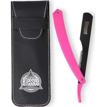 Břitva na holení Blessed Plastic Handle Razor - břitva s plastovou rukojetí na vyměnitelné žiletky, poloviční čepel 09170/70 - růžovo-černá