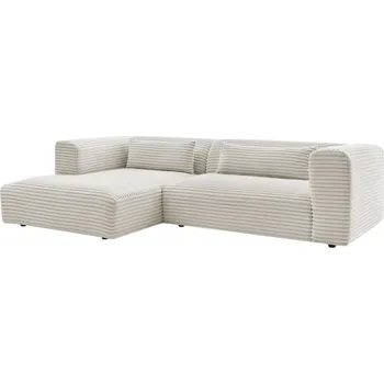 Pohovka Bobochic Paris Béžová manšestrová rohová pohovka Harry 273 cm, levá