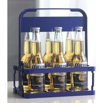 kempingová židle Plastový nosič na láhve – modrý (pro 6 lahví) (NLH1)