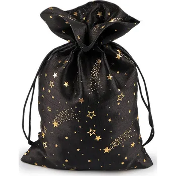 Vánoční dekorace Vánoční dárkový pytlík hvězdy 15x24 cm Varianta: 4 černá, Balení: 1 ks