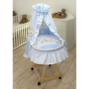 košík pro miminko Světmimi Košík na kolečkách MEDVÍDEK MODRÝ