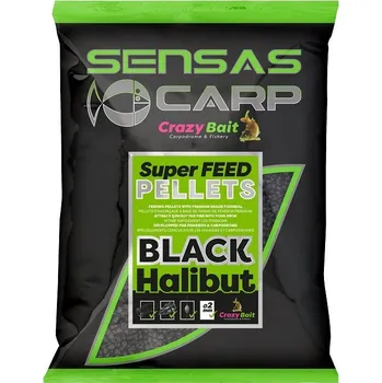 Pelety Sensas Super Feed Black Halibut 700gr 8mm