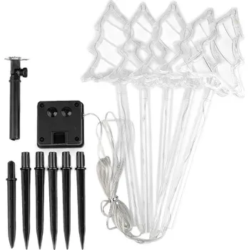 Vánoce Vánoční solární svítidlo se zápichem stromečky, hvězdy, vločky 3.8 m transparent stromeček 1 sada