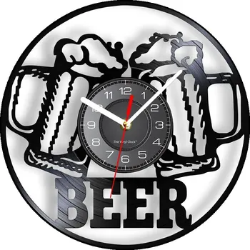 Hodiny OEM obrazy Vinylové hodiny s pivním motivem a LED podsvícením