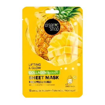 Organic Shop Plátýnková maska kolagenová Ananas+mango 1 ks