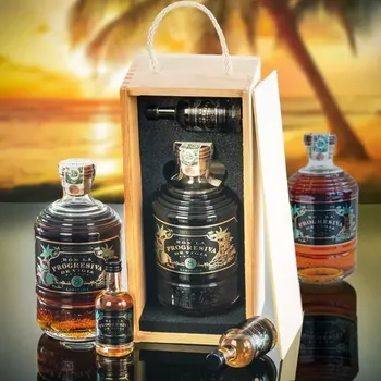 výroba alkoholu La Progresiva rum v Dárkové Kazetě Standardní víko