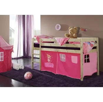 Dětská postel Světmimi Vyvýšená postel PŘÍRODNÍ princezna Věžička: NE, Tunel: NE