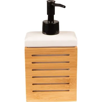 Mýdlenka Zásobník na mýdlo Hnědý, Bílý 10x6x19 cm – 10x6x19 cm