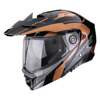 Helma na motorku Moto přilba SCORPION ADX-2 KAMPS černo/měděná - BEZ PINLOCKU M