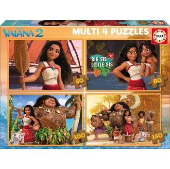 Puzzle Educa Vaiana 2 4v1 50, 80, 100,150 dílků