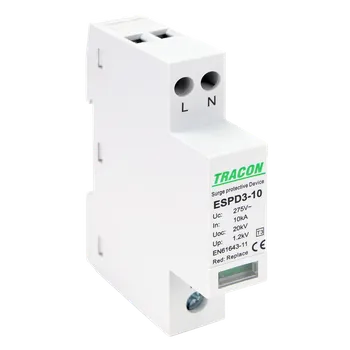 Přepěťová ochrana Tracon ESPD3-10-2P Svodič přepětí AC, typ T3neodnímatelný modul (Tracon ESPD3-10-2P)