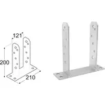 DOMAX PST šroubovací patka sloupku typu TT Žárový zinek (ZNO) PST 120 - 121 x 210 x 60 x 200 mm (8 ks)