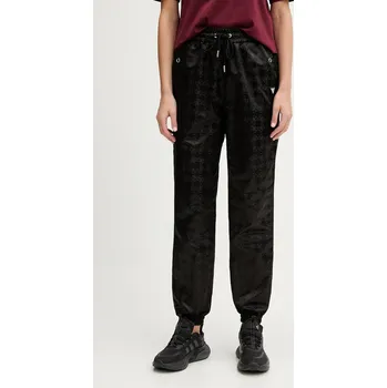 Dámské kalhoty Kalhoty Guess AOP dámské, černá barva, high waist, V5YB14 WHFU0 V5YB14.WHFU0 99X, vel. S