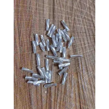 Korálek Rokajl kroucené tyčky 6 mm barva stříbrná