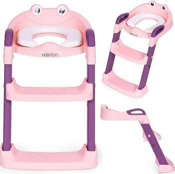 WC sedátko Dětské WC sedátko se schůdky - růžové