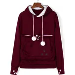 OEM Teplá mikina s klokaní kapsou pro kočku či pejska - ČERVENÁ Velikost: M